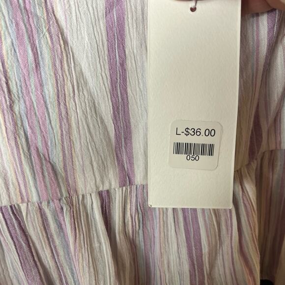 Lush‎ Lavender And White Stripe Top Size Large - Picture 8 of 10